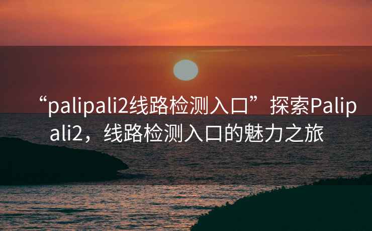 “palipali2線路檢測入口”探索Palipali2，線路檢測入口的魅力之旅