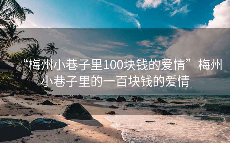 “梅州小巷子里100塊錢的愛(ài)情”梅州小巷子里的一百塊錢的愛(ài)情