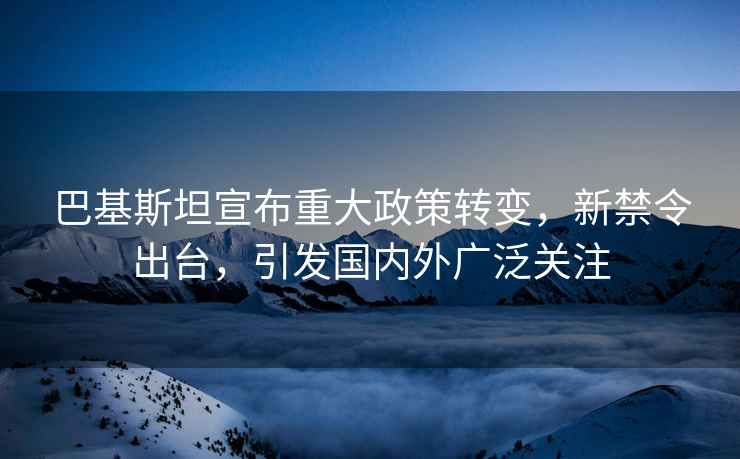 巴基斯坦宣布重大政策轉變，新禁令出臺，引發國內外廣泛關注