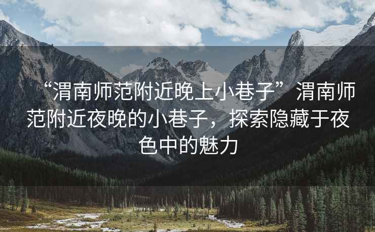 “渭南師范附近晚上小巷子”渭南師范附近夜晚的小巷子，探索隱藏于夜色中的魅力