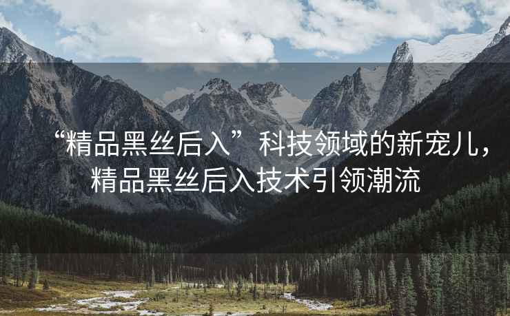 “精品黑絲后入”科技領(lǐng)域的新寵兒，精品黑絲后入技術(shù)引領(lǐng)潮流