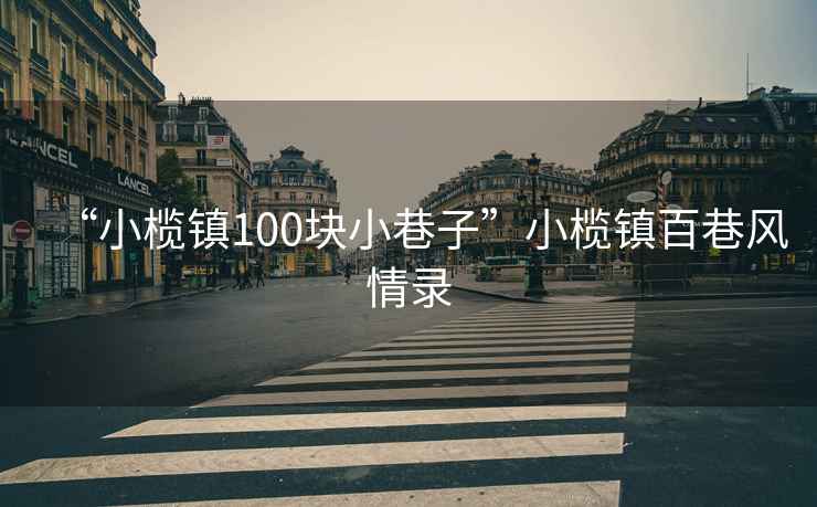 “小欖鎮(zhèn)100塊小巷子”小欖鎮(zhèn)百巷風(fēng)情錄