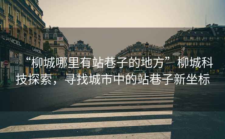 “柳城哪里有站巷子的地方”柳城科技探索，尋找城市中的站巷子新坐標(biāo)