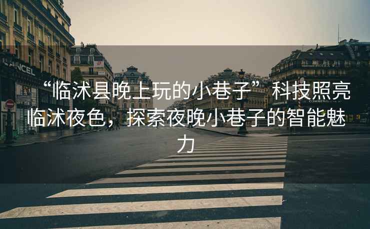 “臨沭縣晚上玩的小巷子”科技照亮臨沭夜色，探索夜晚小巷子的智能魅力