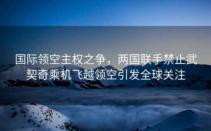 國際領空主權之爭，兩國聯手禁止武契奇乘機飛越領空引發全球關注