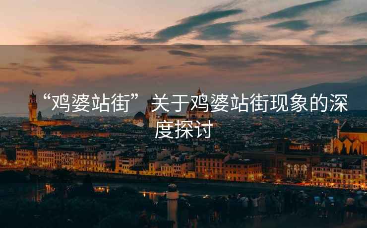 “雞婆站街”關于雞婆站街現象的深度探討