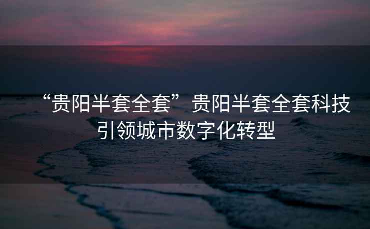 “貴陽半套全套”貴陽半套全套科技引領城市數字化轉型