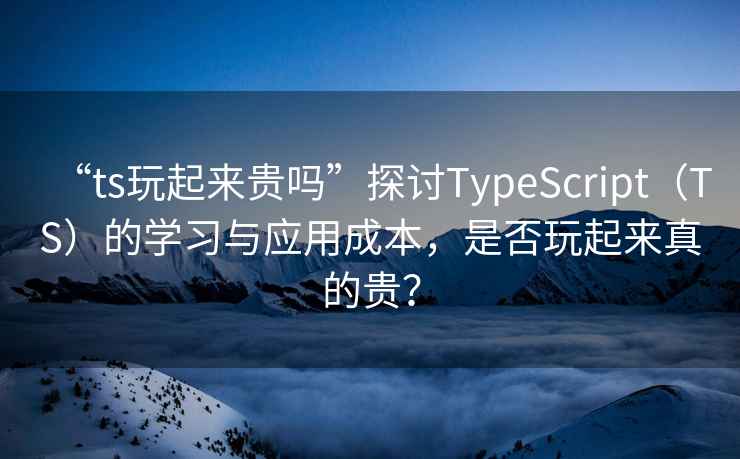 “ts玩起來貴嗎”探討TypeScript（TS）的學習與應用成本，是否玩起來真的貴？