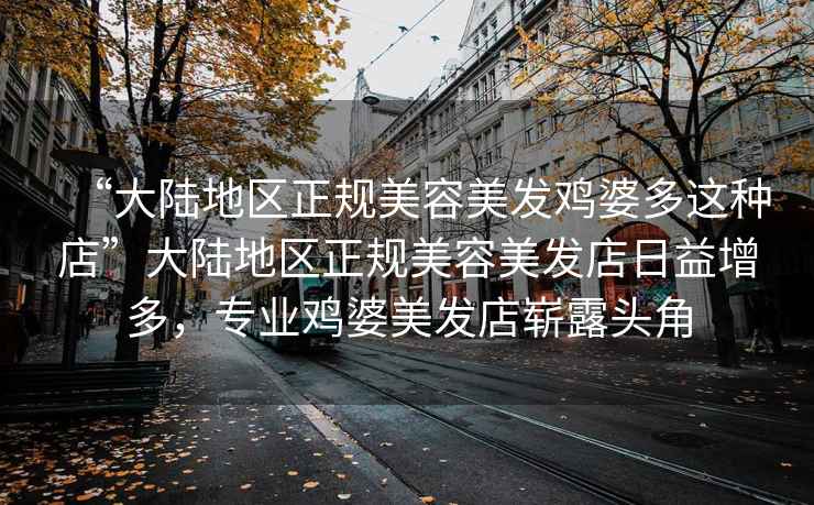 “大陸地區正規美容美發雞婆多這種店”大陸地區正規美容美發店日益增多，專業雞婆美發店嶄露頭角