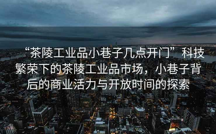 “茶陵工業品小巷子幾點開門”科技繁榮下的茶陵工業品市場，小巷子背后的商業活力與開放時間的探索