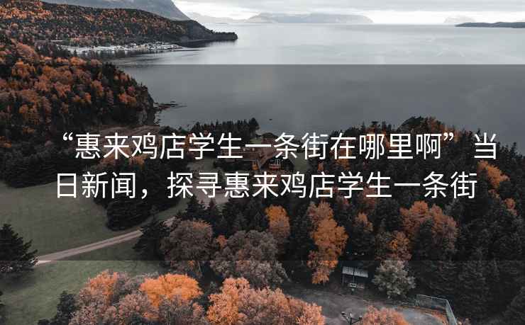 “惠來雞店學生一條街在哪里啊”當日新聞，探尋惠來雞店學生一條街