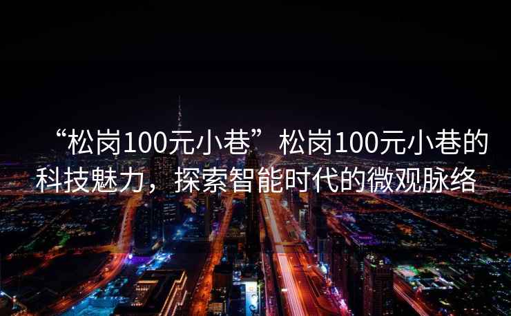 “松崗100元小巷”松崗100元小巷的科技魅力，探索智能時代的微觀脈絡