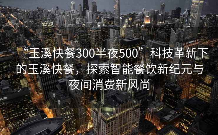 “玉溪快餐300半夜500”科技革新下的玉溪快餐，探索智能餐飲新紀(jì)元與夜間消費(fèi)新風(fēng)尚