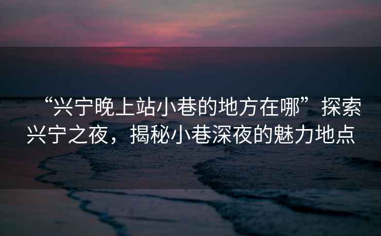 “興寧晚上站小巷的地方在哪”探索興寧之夜，揭秘小巷深夜的魅力地點
