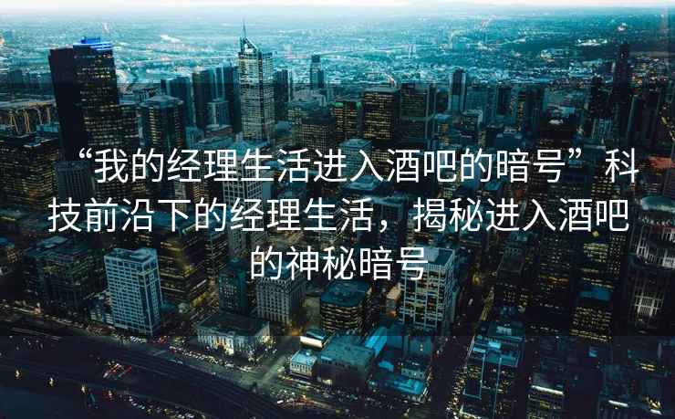 “我的經理生活進入酒吧的暗號”科技前沿下的經理生活，揭秘進入酒吧的神秘暗號