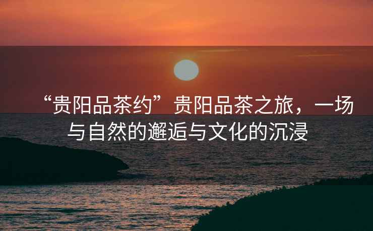 “貴陽品茶約”貴陽品茶之旅，一場與自然的邂逅與文化的沉浸