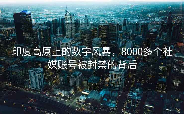 印度高原上的數(shù)字風暴，8000多個社媒賬號被封禁的背后